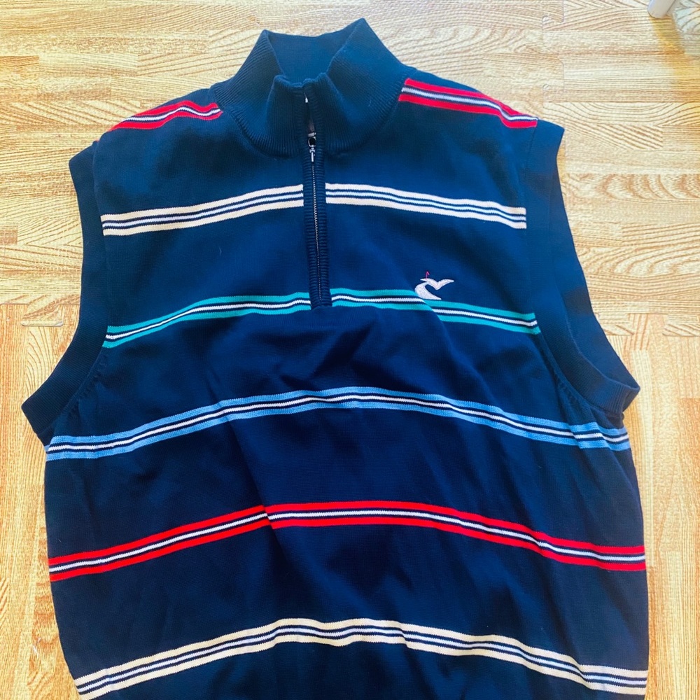 Fairway & Greene men’s sweater vest.